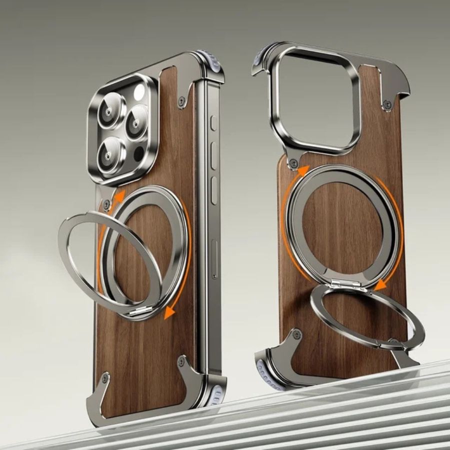 Walnut Alloy magnetic Aluminum Bare Metal Case