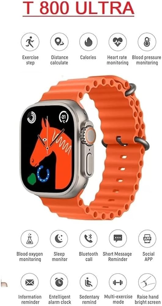 T-800 Ultra Smart Watch 1.99 Infinite HD Display with Bluetooth Calling