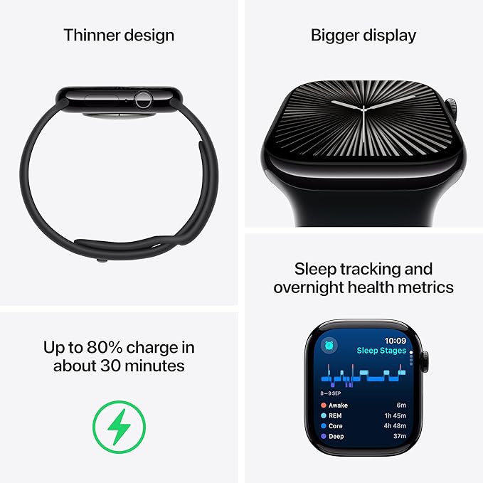 Watch Series 10 - GPS + Cellular Smartwatch | Titanium Case | OLED Always-On Retina display | Fitness Tracking- Heart Monitor | 1-Year Warranty | 15 days easy returns | ANC Earbuds Free Gift